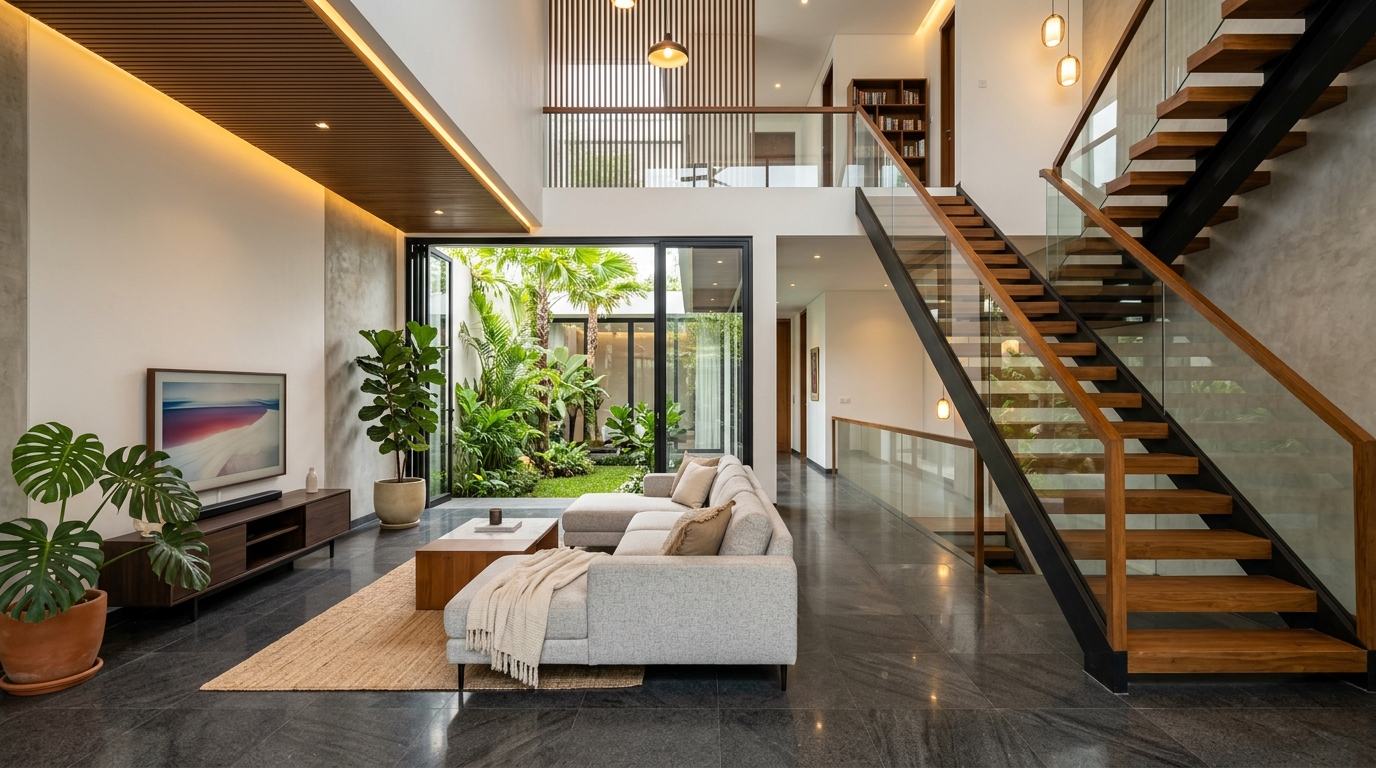 Interior Hasil Renovasi Rumah Tipe 36 Menjadi 2 Lantai Minimalis